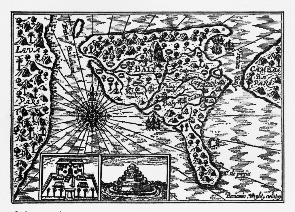 Historische Karte von Bali Holländische Invasion Bali Indonesien